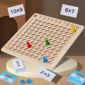 🧮 99 Multiplication Board Game Wooden Montessori Kids Learning Educational Toys