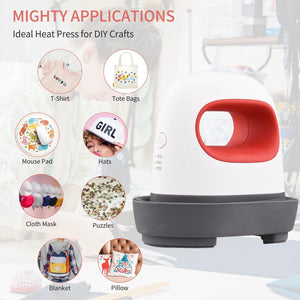 🔥 Mini Heat Press Machine for T-Shirt Printing | Easy Heating Transfer Press Iron Machines for Blanket, Leather, Portable DIY Home Business 🧵✨