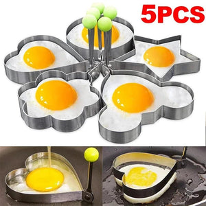 🥞 New Stainless Steel Heart-Shaped Fried Egg & Pancake Mold | Breakfast Omelette Rings | Kitchen Cooking Tools & Accessories 🍳