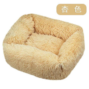 Super Soft Washable Dog Bed - Long Plush Pet Kennel & Velvet Mats for Deep Sleep