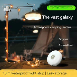 🌟 LED Camping Lamp Strip | 10M Waterproof Recyclable Light Belt | Outdoor Garden Decoration for Tent & Room