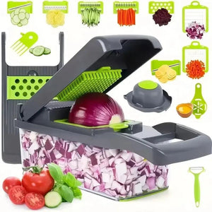 🍅 14/16 in 1 Multifunctional Vegetable Chopper | Food Grater, Slicer & Dicer | Handle Kitchen Tool for Easy Meal Prep