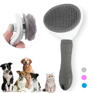 Self-Cleaning Pet Hair Removal Comb – Cat Slicker Brush & Dog Grooming Tool