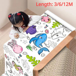 🎨 Children's Drawing Roll DIY Graffiti Scroll Color Filling Paper