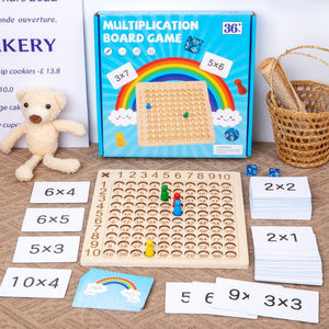 🧮 99 Multiplication Board Game Wooden Montessori Kids Learning Educational Toys